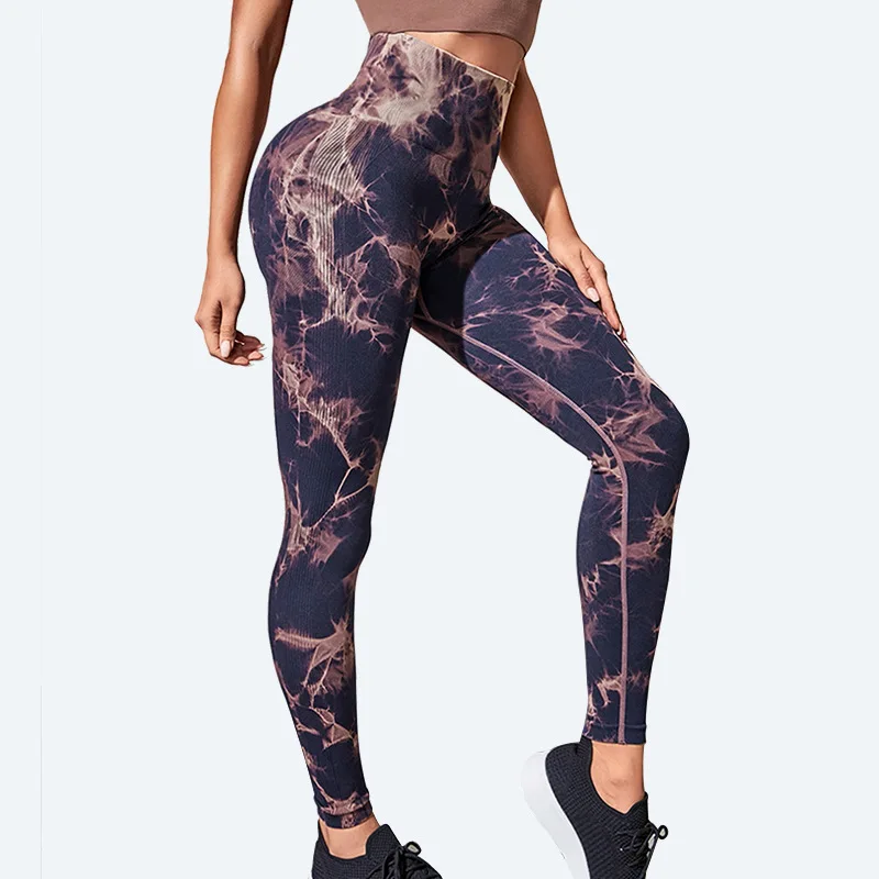 High Quality Premium Sweat Proof Polyester Spandex Shiny Tummy Control Butt Scrunch Sports Workout Tights Leggings For Women