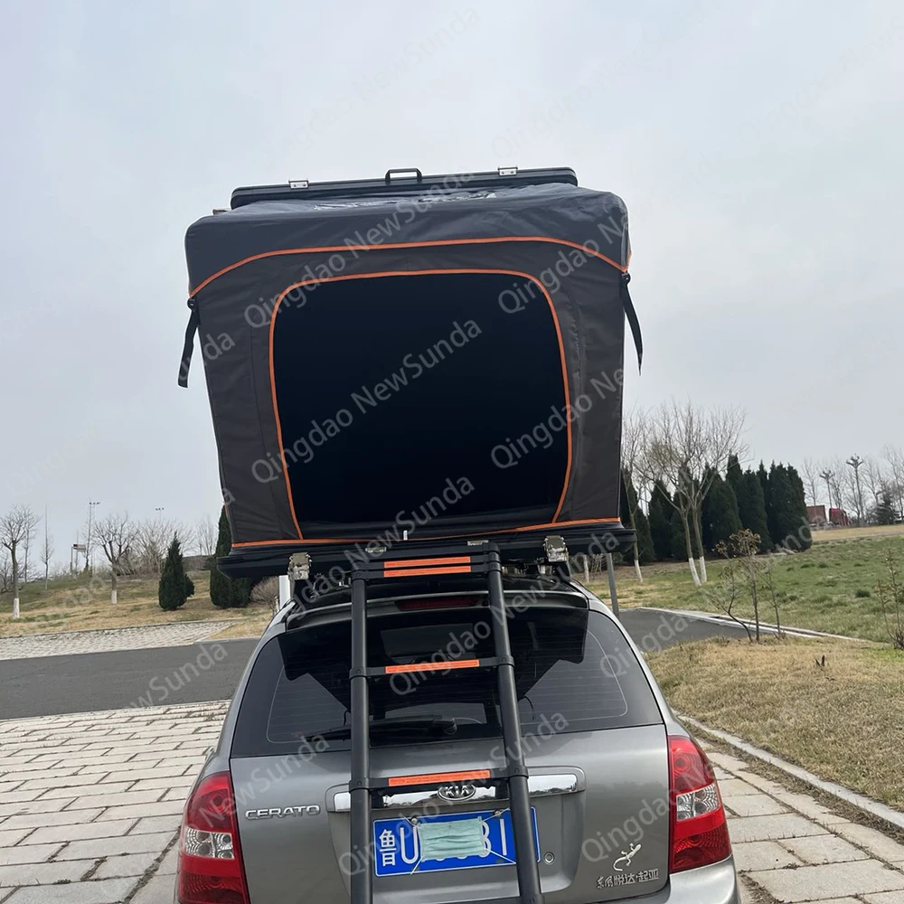 Customized Aluminium Triangle Plus with Sky-window tent for car roof Outdoor Camping Quick-Set Waterproof Hard Shell
