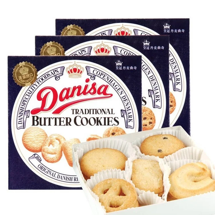 Wholesale Exotic Biscuit Snacks Pastry Cookies 72g Traditional Danish Butter Cookies Baked Crispy Biscuit