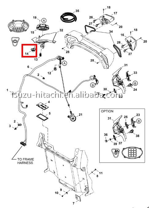 S450 S550 Skid Loader Parts Display Switch 7003032 For Display 7025320 7022670