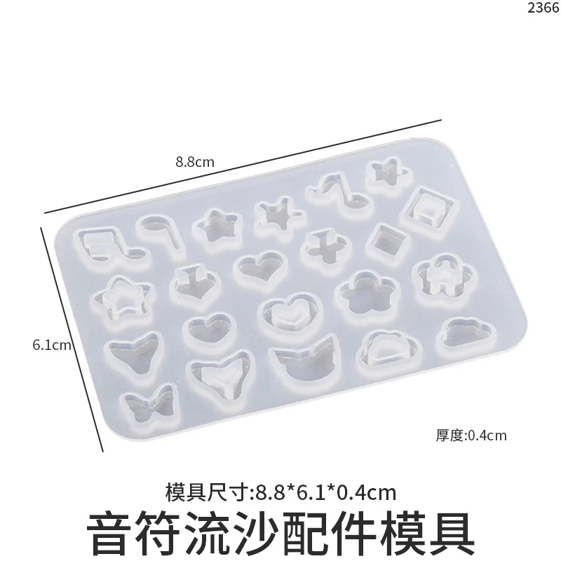 Crystal Glue Moon  Rabbit Head Musical Note Earrings Pendant Quicksand Accessories Silicone Mold