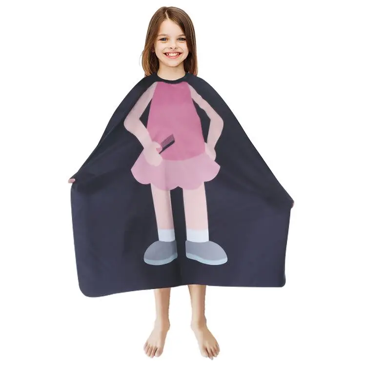
barber polyester new design fashion printed custom barber shop children cape hair custom children hair cape salon kids cape 