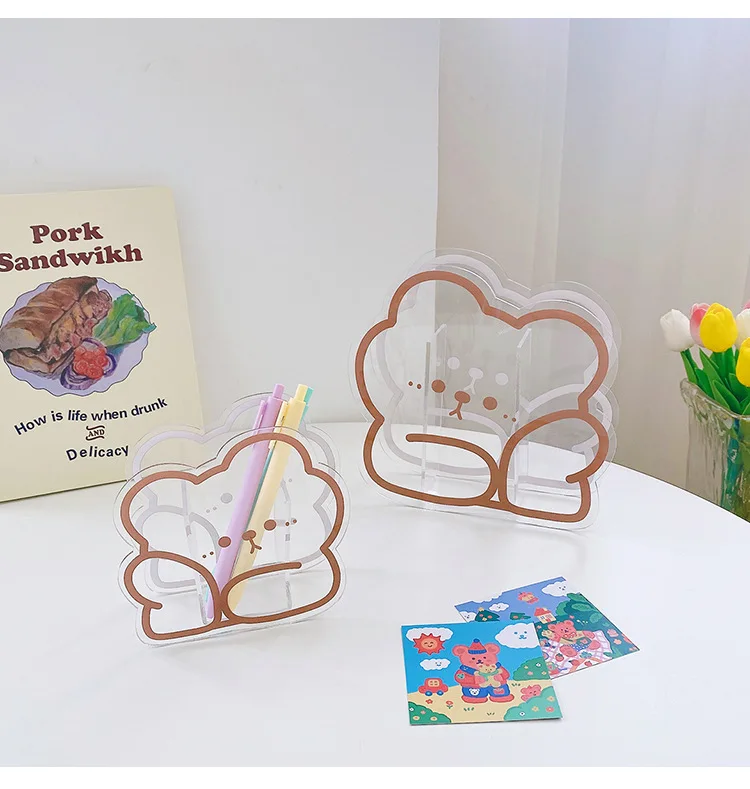 Acrylic Cute Pen Holder Ins Acrylic Vase For Flowers  And Make-Up Brush For Home Office Wedding Decoration