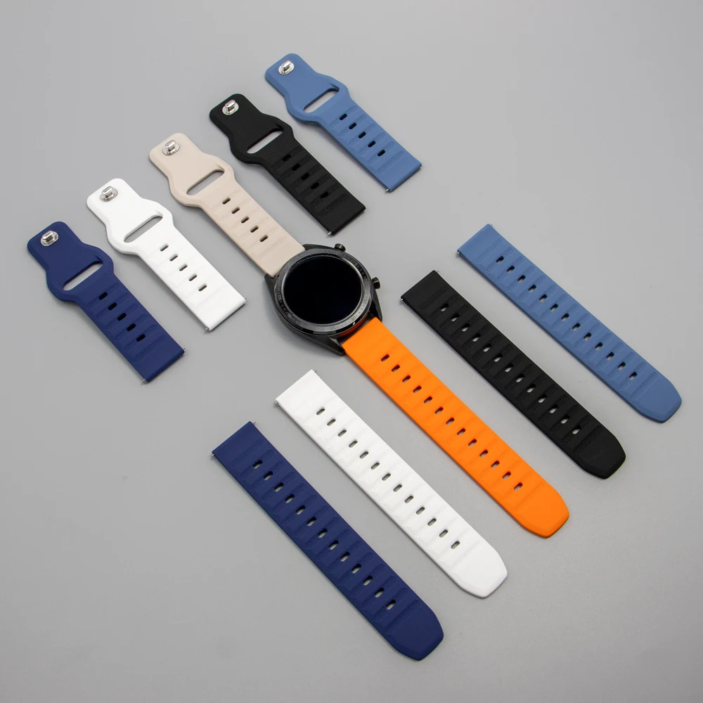 22mm 20mm Silicone Band for Samsung Galaxy Watch 5/Pro/4/Classic/Active 2 Huawei Watch 4/3/GT 2 Pro for Amazfit GTR/GTS/4/3 Band