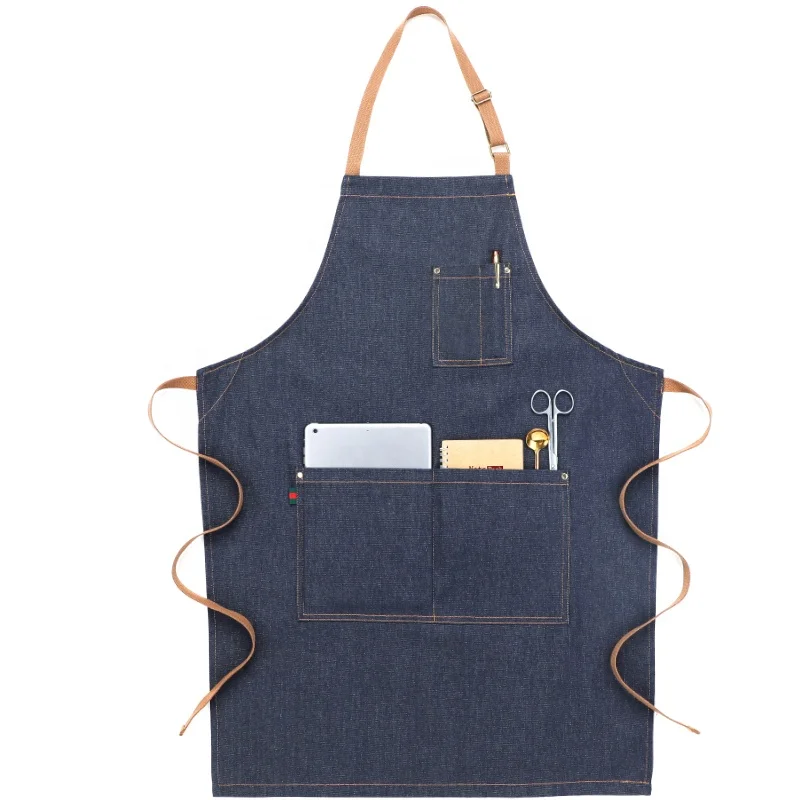 Denim apron Nordic wholesale adjustable kitchen chef work clothes custom made aprons