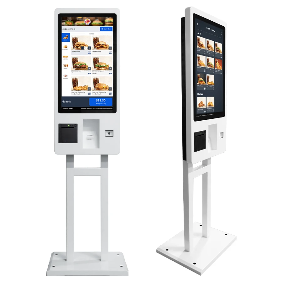 Customized POS system floor stand or wall mount or hanging food ordering kiosks self service payment kiosk restaurant