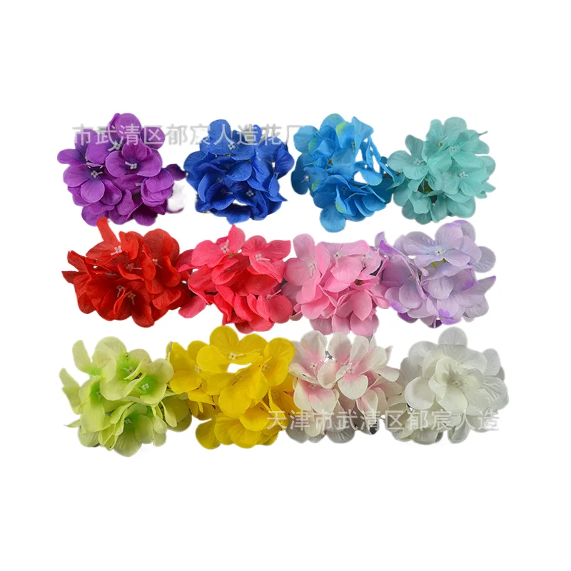 Simulated hydrangea flower wedding background wall shooting props arrangement style 12 heads