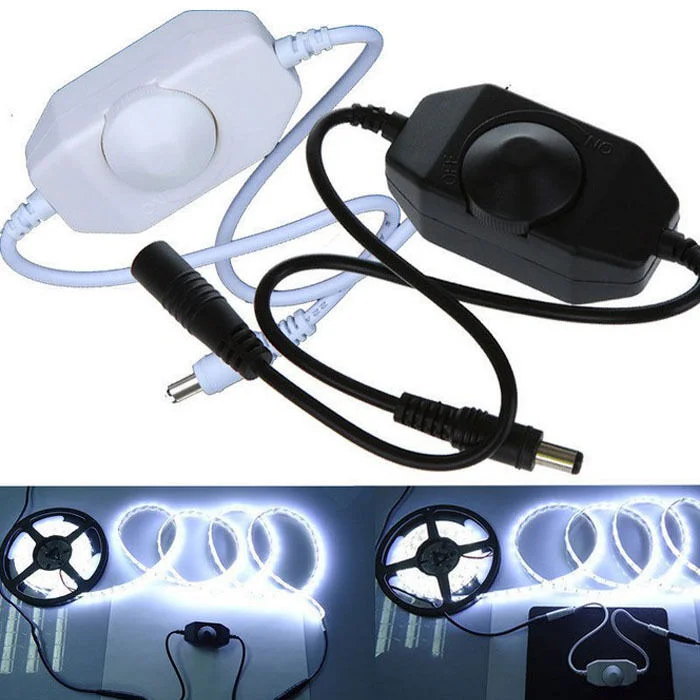 DC12V Manual Inline Controller Single Color Brightness Adjust Led Dimmer Switch for Led Lights