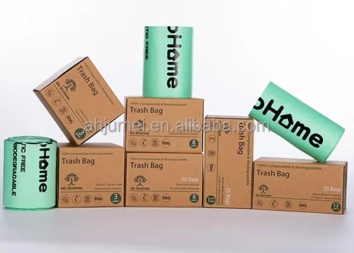 Manufacture compostable trash bags contractor custom biodegradable plastic garbage bag