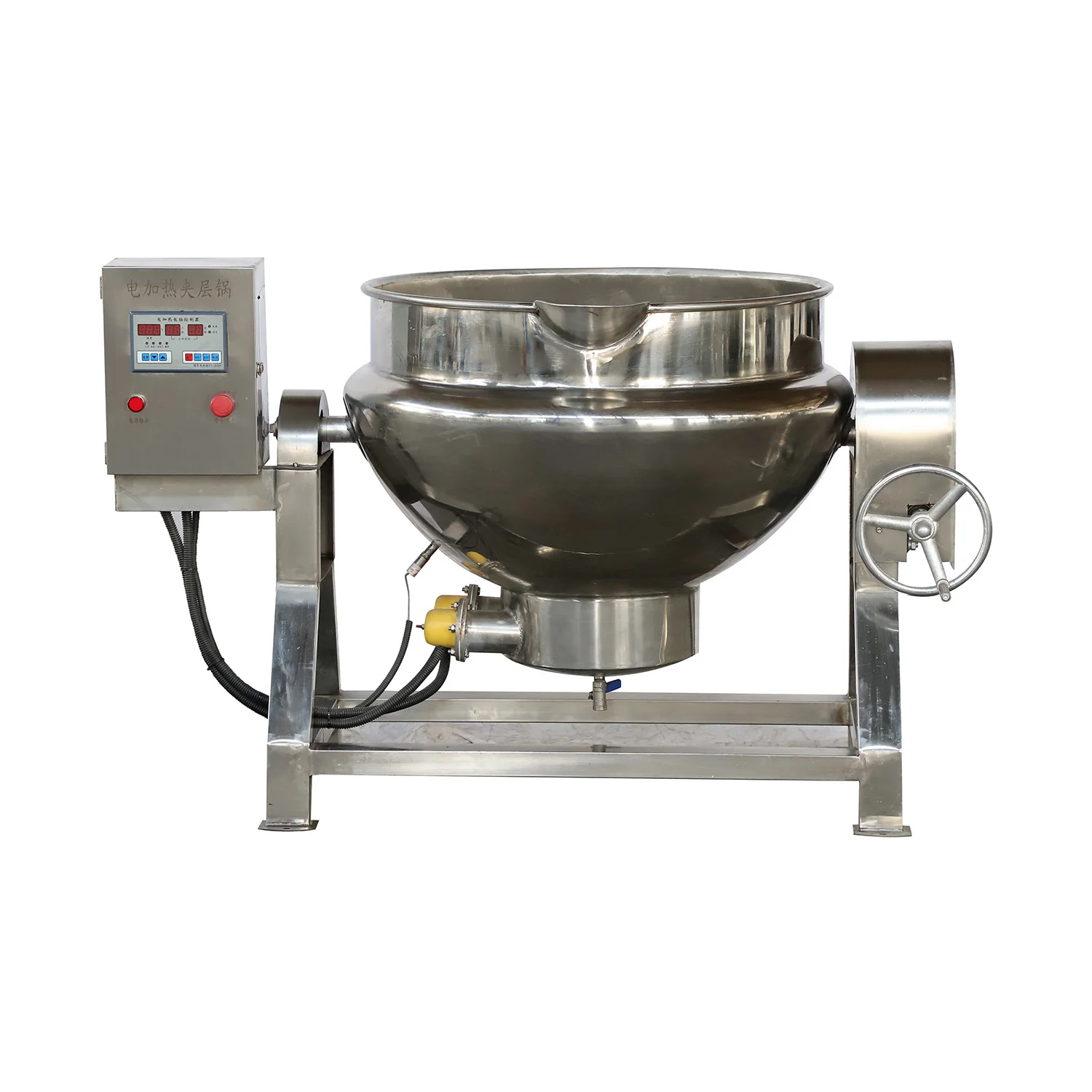 1000L Stainless Steel Steam Heating Industrial Automatic Cooking Pot Heat Transfer Oil Jacket Kettle with Shear Mixer