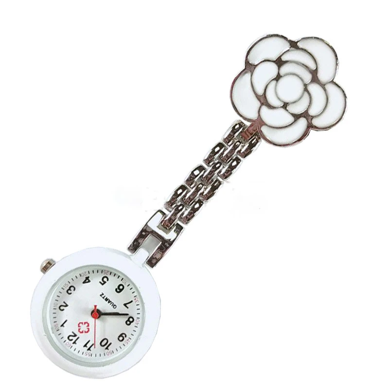 
2021 OEM Flowers Type Nurse Watch Fob Pocket Watch Brooch Medical Clock Doctor Top Brand Quartz Customizable Logo 