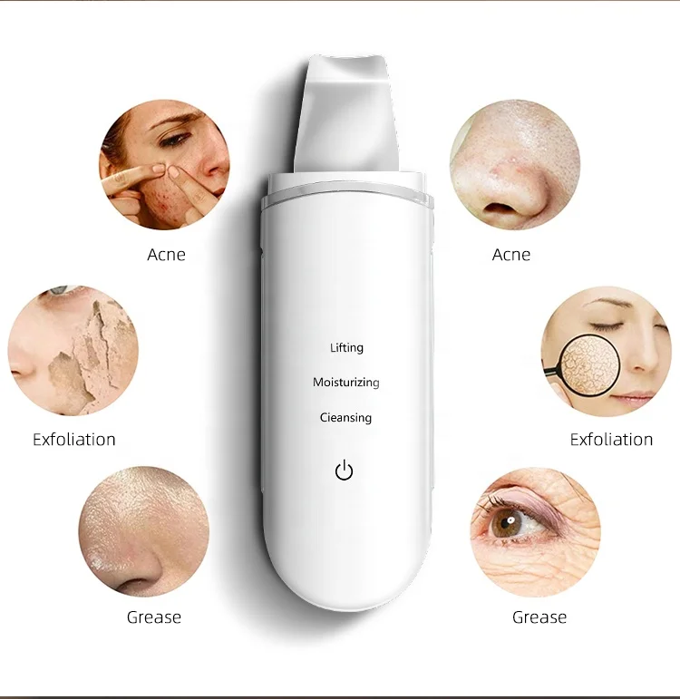 2021 Electric Facial Dead Skin Peeling Professional Sonic Cleaning Ultrasonic Skin Scrubber Blackhead Remover Face Spatula