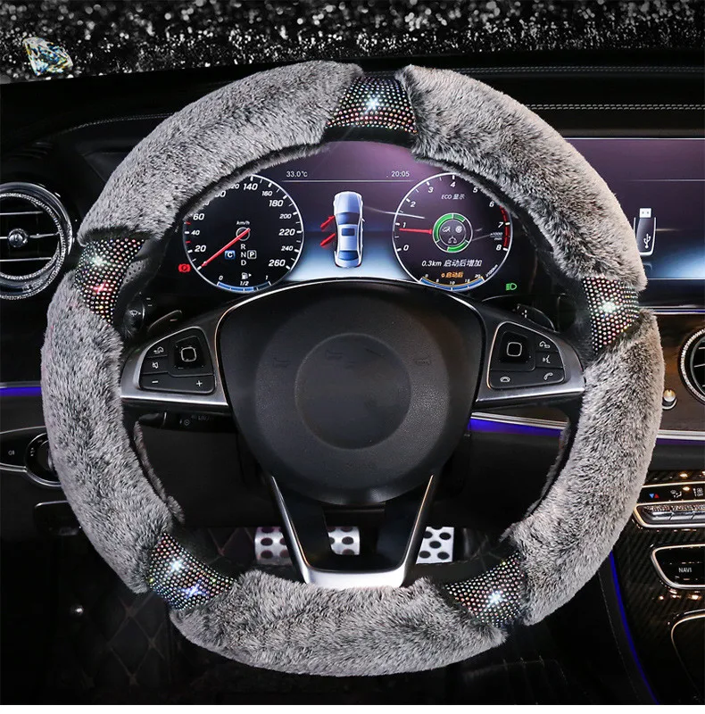 universal car accessories 15 inch bling diamond car steering wheel cover