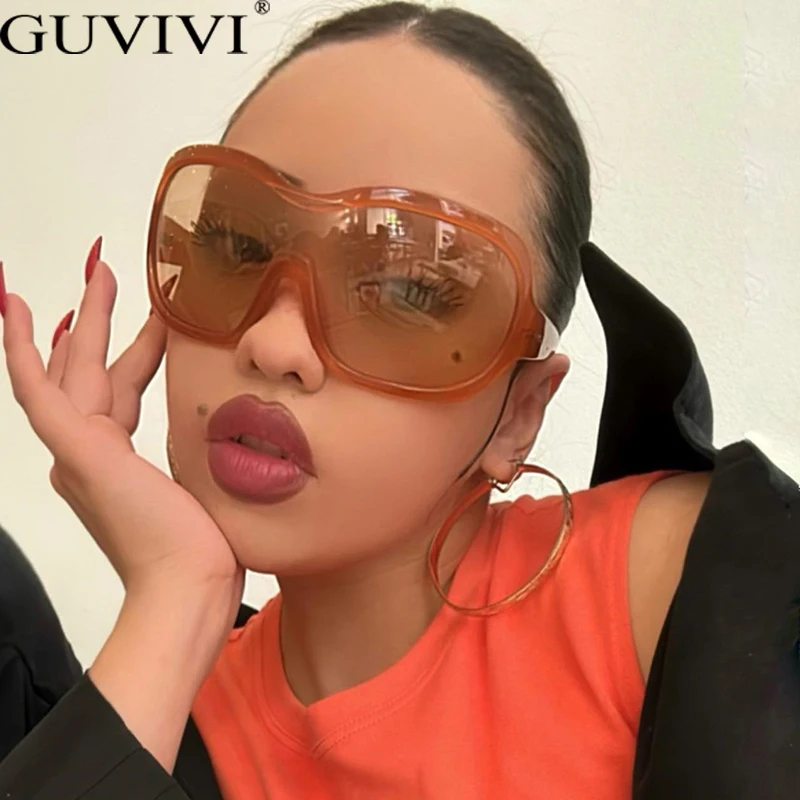 New One Piece Sunglasses Women Men UV400 Punk Irregular Mask Sun Glasses Luxury Brand Designer Wrap Around Oversized Sunglasses
