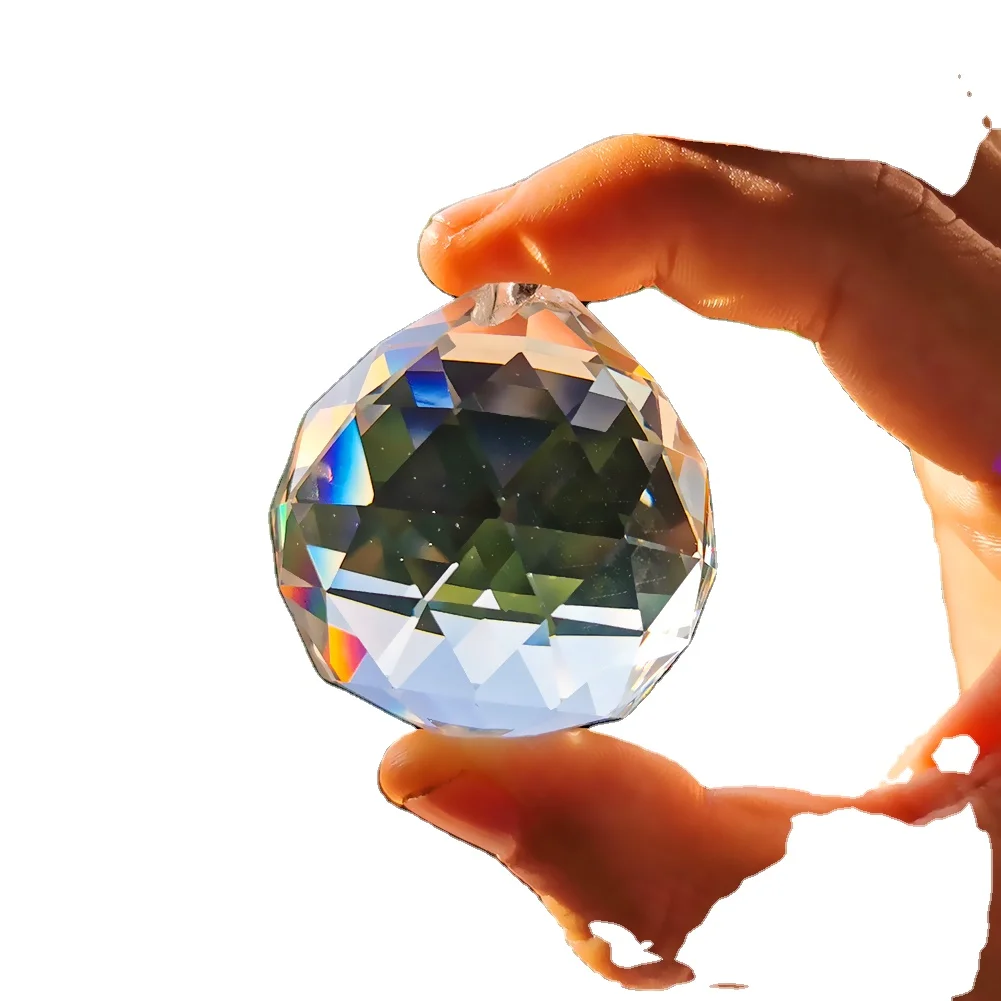 Honor of crystal Wholesales Glass K9 Clear Lighting Pendant Faceted Balls Hanging Crystal Chandelier Ball