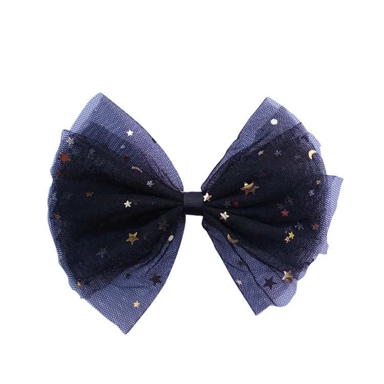 Cute Fashion Shiny Sheer Ribbon Hair Bows for Girls, Ribbon Hair Bow Sheer printed Ribbon