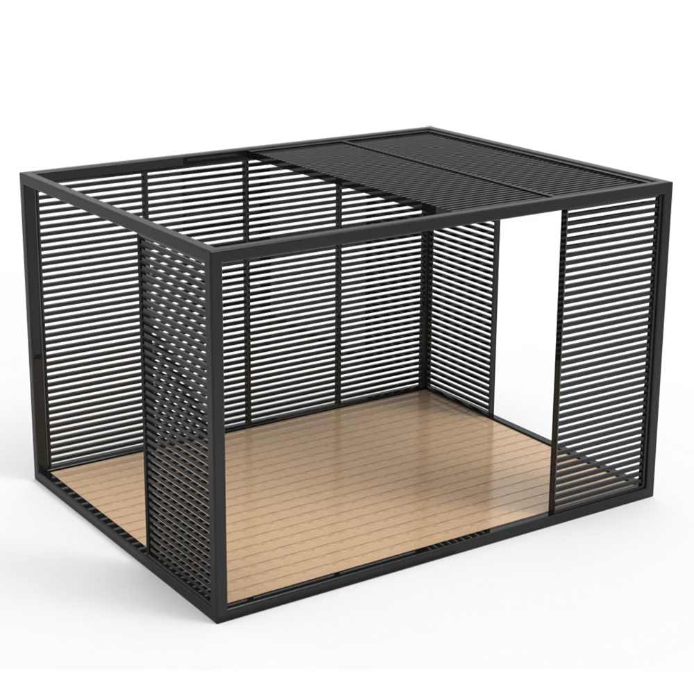 Tianyu All Season Box Style Aluminum Frame Coffee Shop Design Garden Building Outdoor Waterproof Pergola