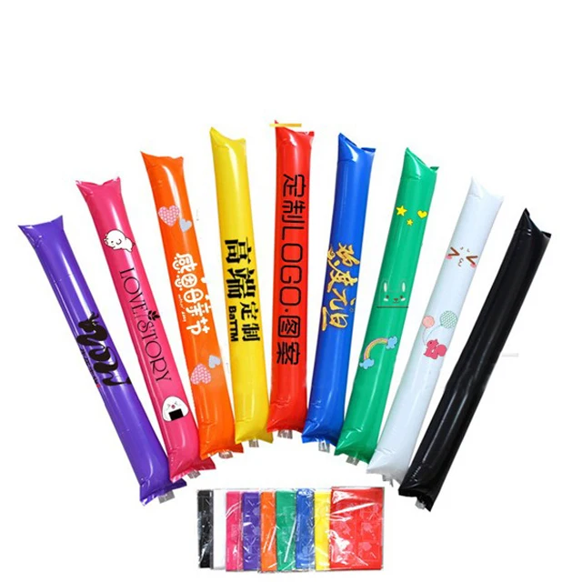 Custom LOGO  Inflatable  Bam Bam Thunder Cheering Sticks Noise Maker For Sports Game