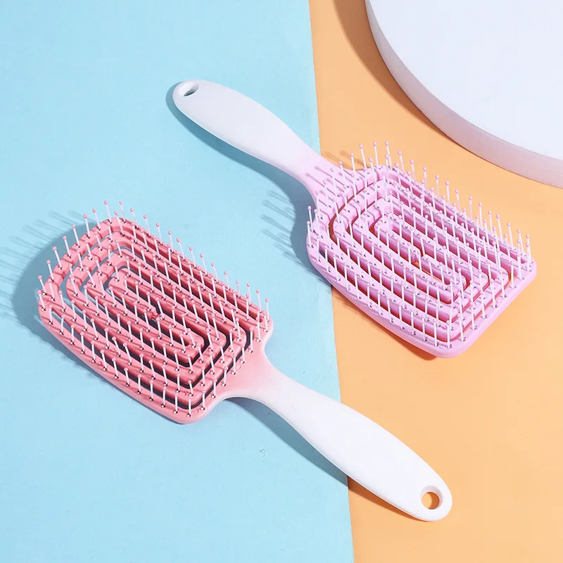 ZONZHU Plastic Salon Hollow Mesh Comb Paddle Massage Hair Comb Soft Teeth Hair Comb Soft Teeth Hair Brush
