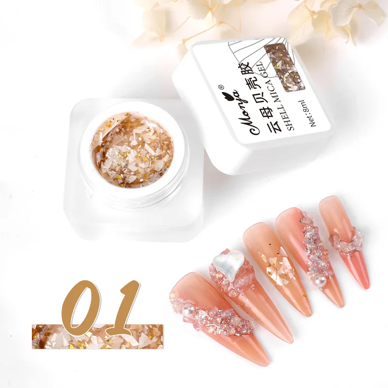 Versatile Soft and Elegant Shell Mica Gel Polish Popular Icy Transparent Colors in Jar for Trendy Nail Art