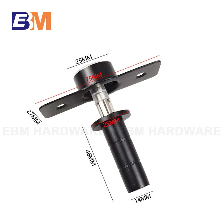 Magnetic Black Metal Solid Rigid Door Holder Heavy Duty Stainless Steel Magnetic Concealed Invisible Door Stopper Catch