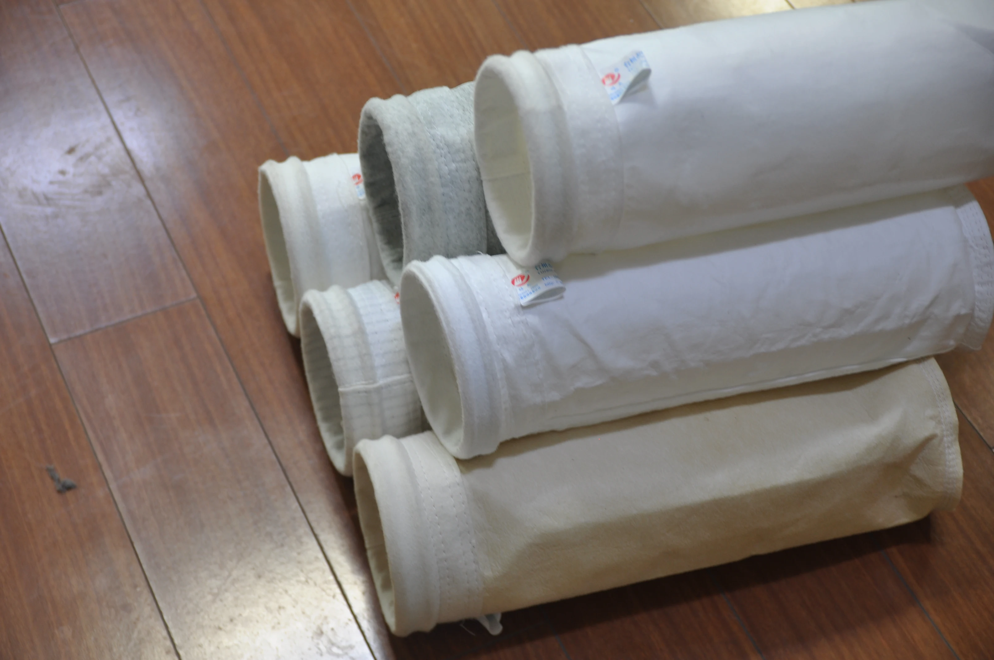 Antistactic F7 Fiberglass Mesh Filter Sock Pps Needle Punched Felt With Ptfe Coating Polyester Dust Collector Filter Sleeve