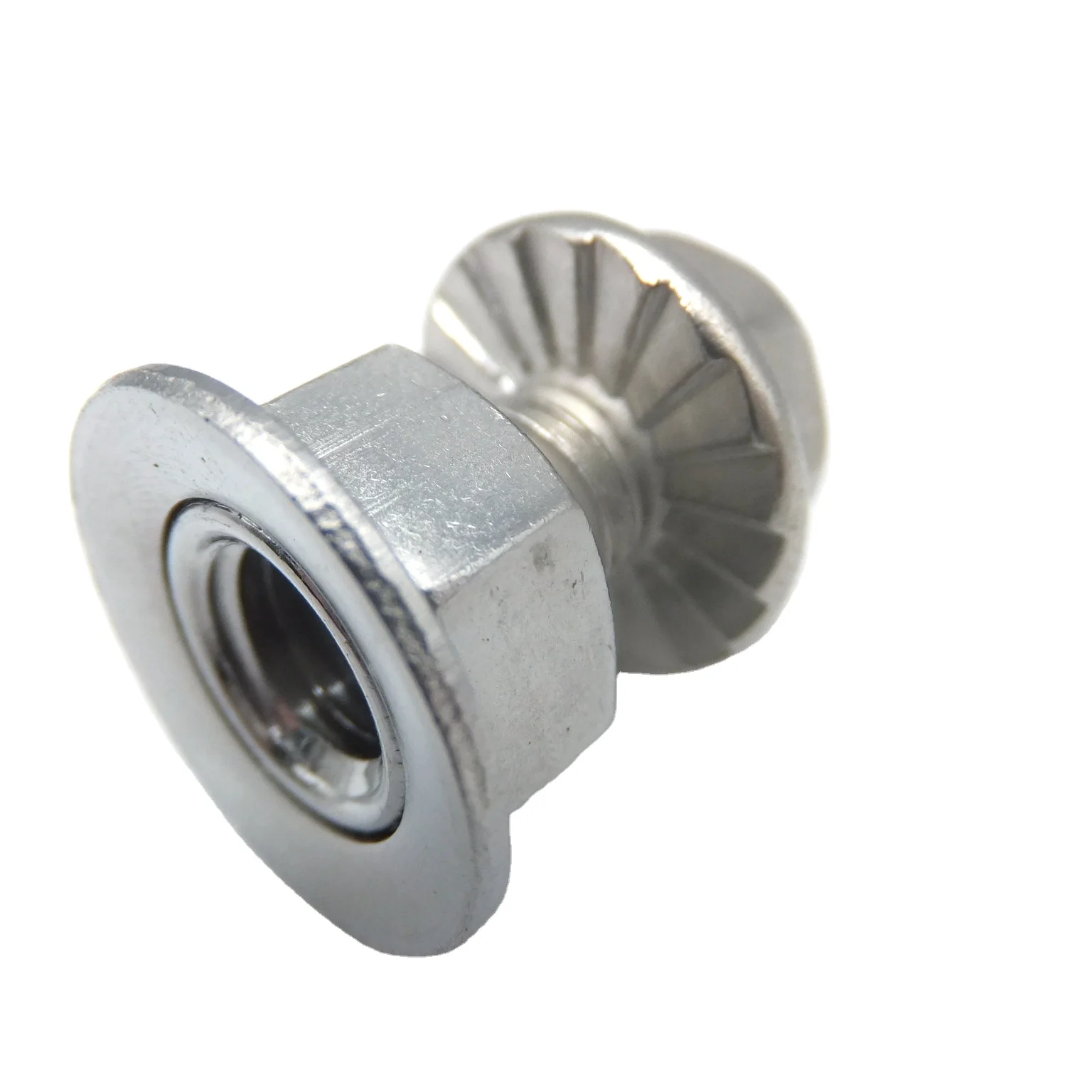 Hex serrated flange dome  nut insert square cage lock heavy coupling hex nuts stainless steel weld hex flange nut