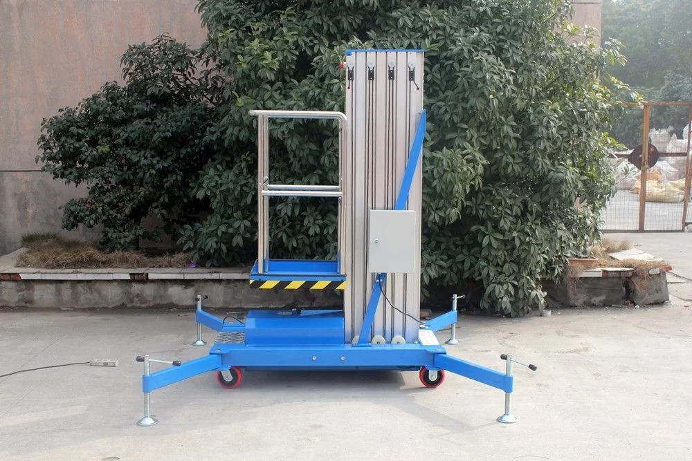  Электрический мобильный гидравлический одномачтовый подъемник из алюминиевого сплава Рабочая платформа мужской