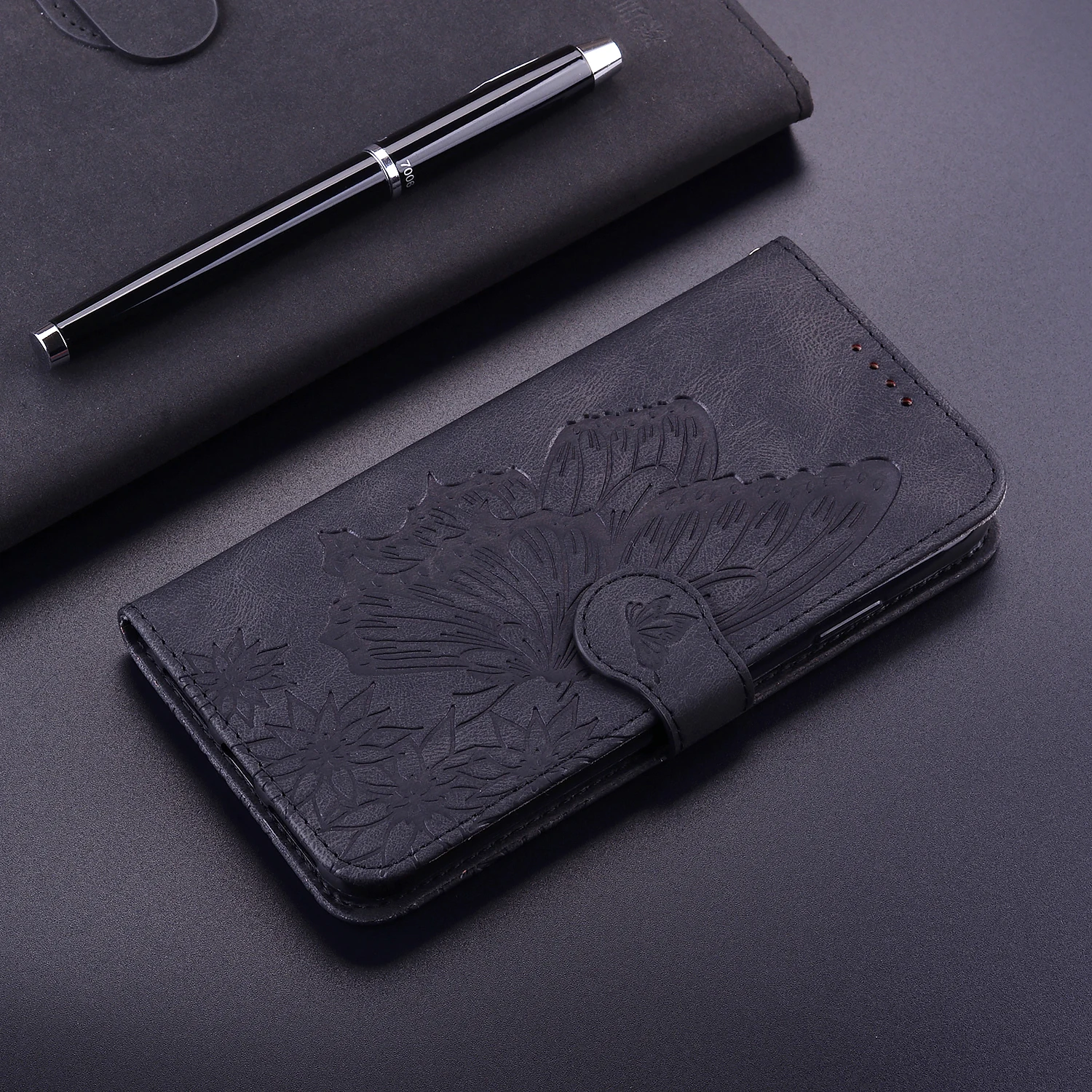 Handmade Genuine Leather Phone Case Classic Business Thin PU Protective Cover for redmi note 9 pro