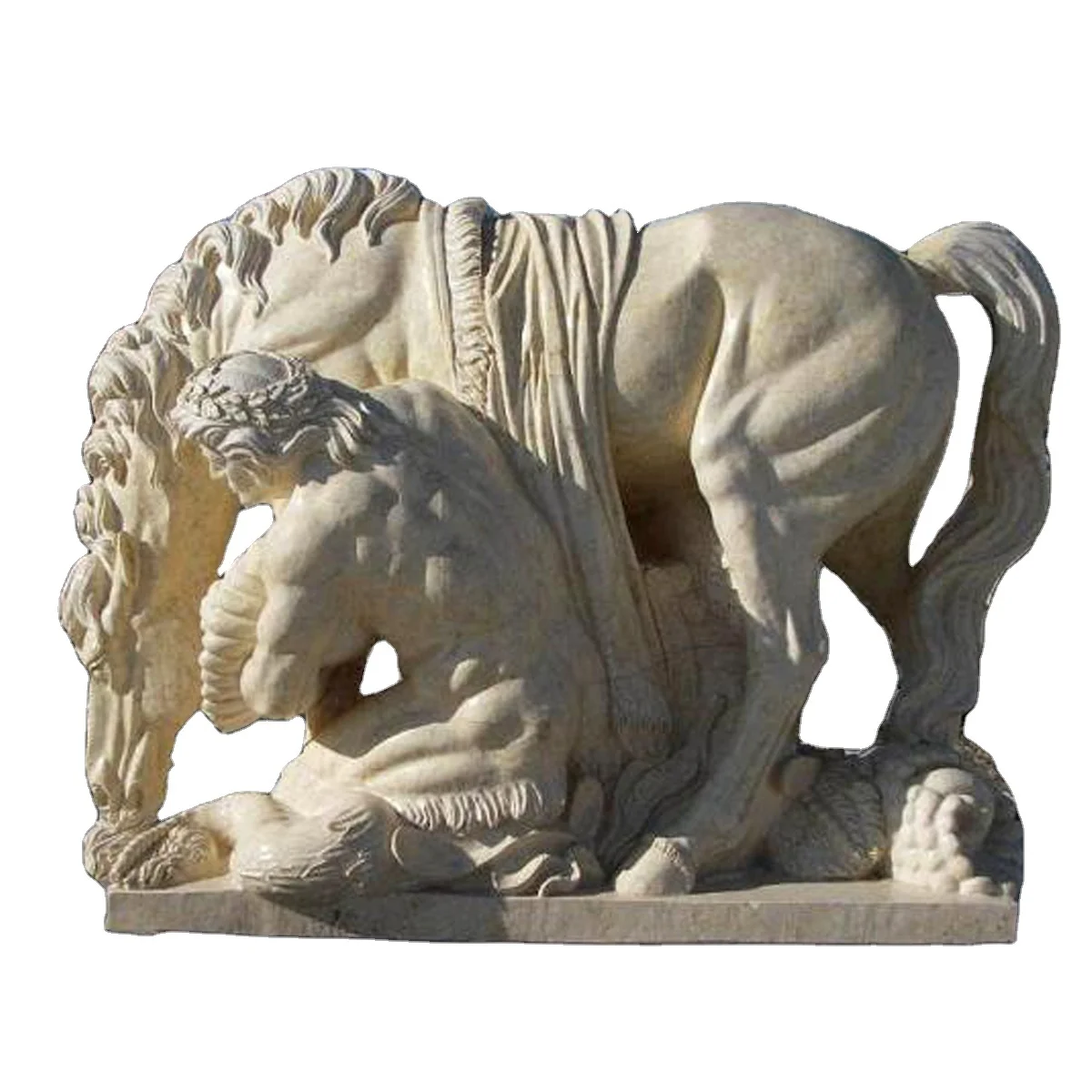 Factory direct supply marble statue hand carved marble horse statue garden decorative large horse statues