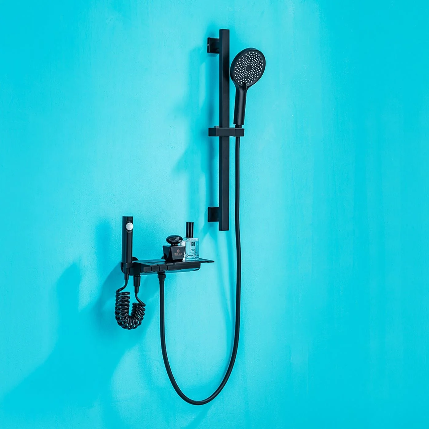 Shower Set New Product Black Piano Push Button Thermostatic Digital Shower Set Intelligent