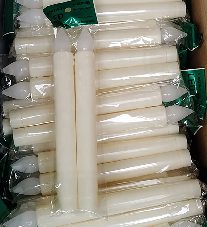 Wholesale Cheap  long plastic AA Battery Power Operated Electronic Candles Stick Flameless & Led Candles for Wedding Decoration