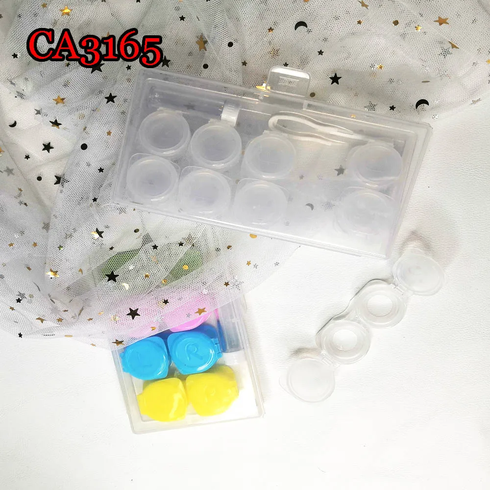 Wholesale Price 5pairs Slip-Cap Colorful Contact Lens Case Portable Travel Box CA3165