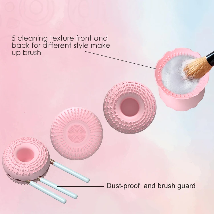 New Design Muliti Function Donut Shape Silicone Makeup Brush Cleaning Tool Wash Pad Silicone Makeup Brush Cleaner