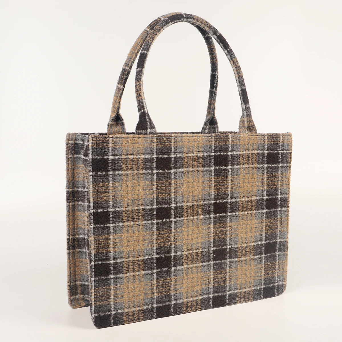 OLEI aesthetic checkered tote bag book tote bag with zipper for women flet with zipper christian book tote bag