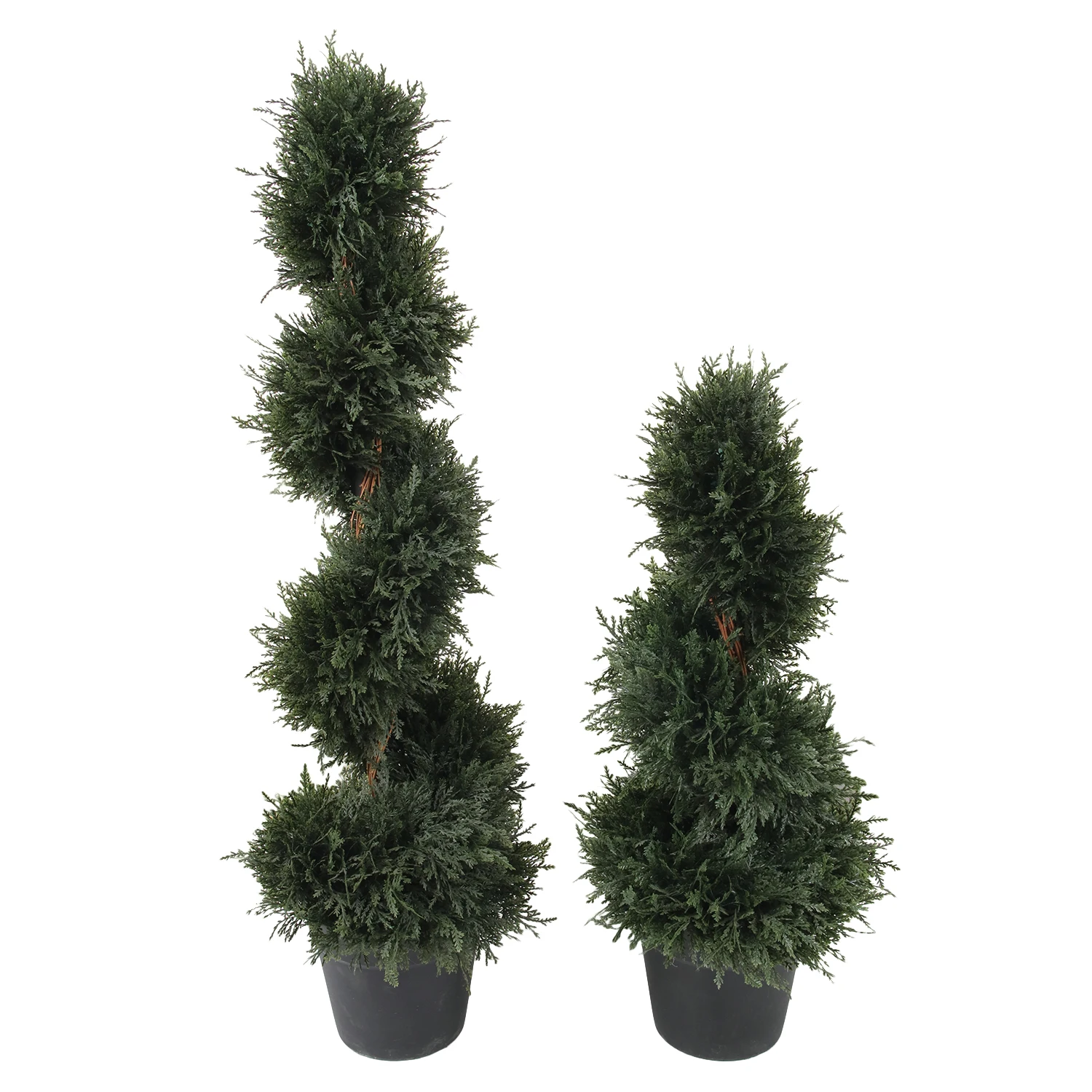 Faux green cypress tree topiary spiral boxwood artificial plant cedar tree for outdoor decor