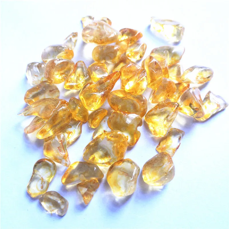 Wholesale Natural Polished Additive Colour Yellow Crystal Gravel Citrine Gravel Tumbled Crystal Stone For Healing Chakra