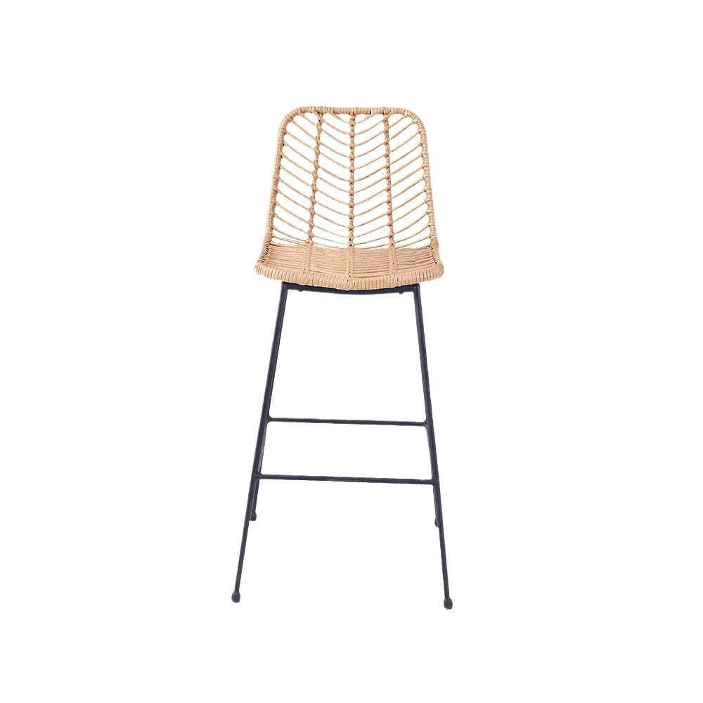 2024 Hot sale man-made rattan high chair PE rattan bar stool outdoor furniture rattan chair