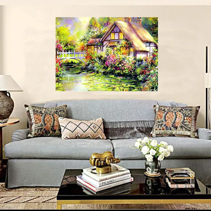 2021 new design Diamond Painting village Full Square/round Stones Diamond Embroidery scenery for livingroom