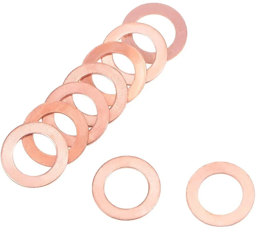 10mm x 16mm x 1mm M10 Copper flat Washer Metric sealing washer for screw bolt