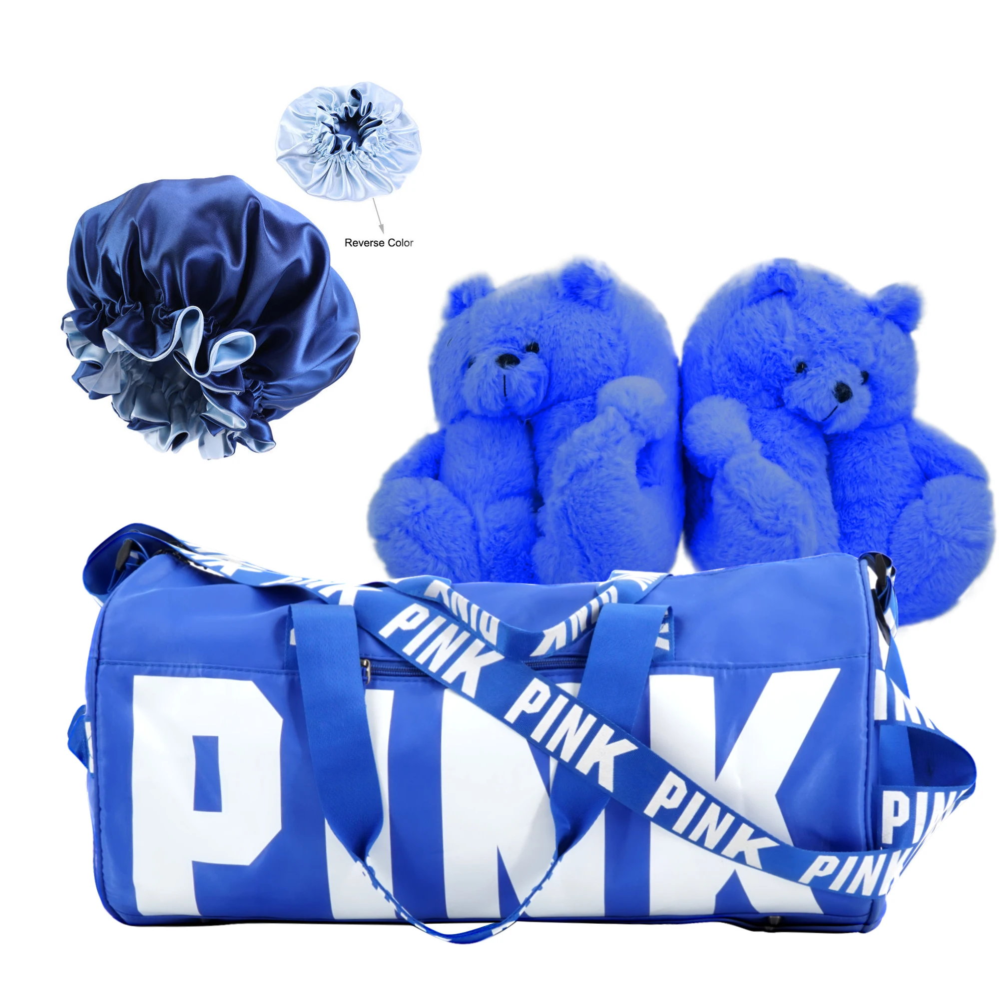 Wholesale Custom Slippers Satin Bonnet Trending Designer Waterproof Portable Polyester Luggage Gym Sport Travel Bag 3pcs Set