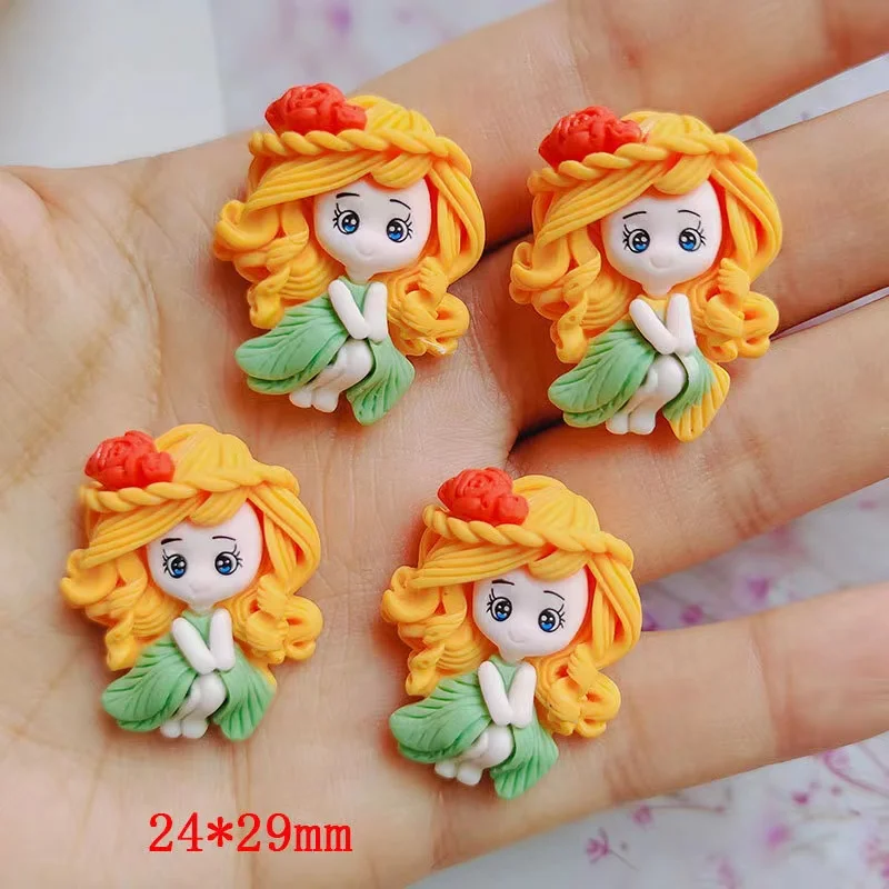 DIY flat back resin cartoon cabochons charms lovely little size princess pendants for kids hair bow decoration parts