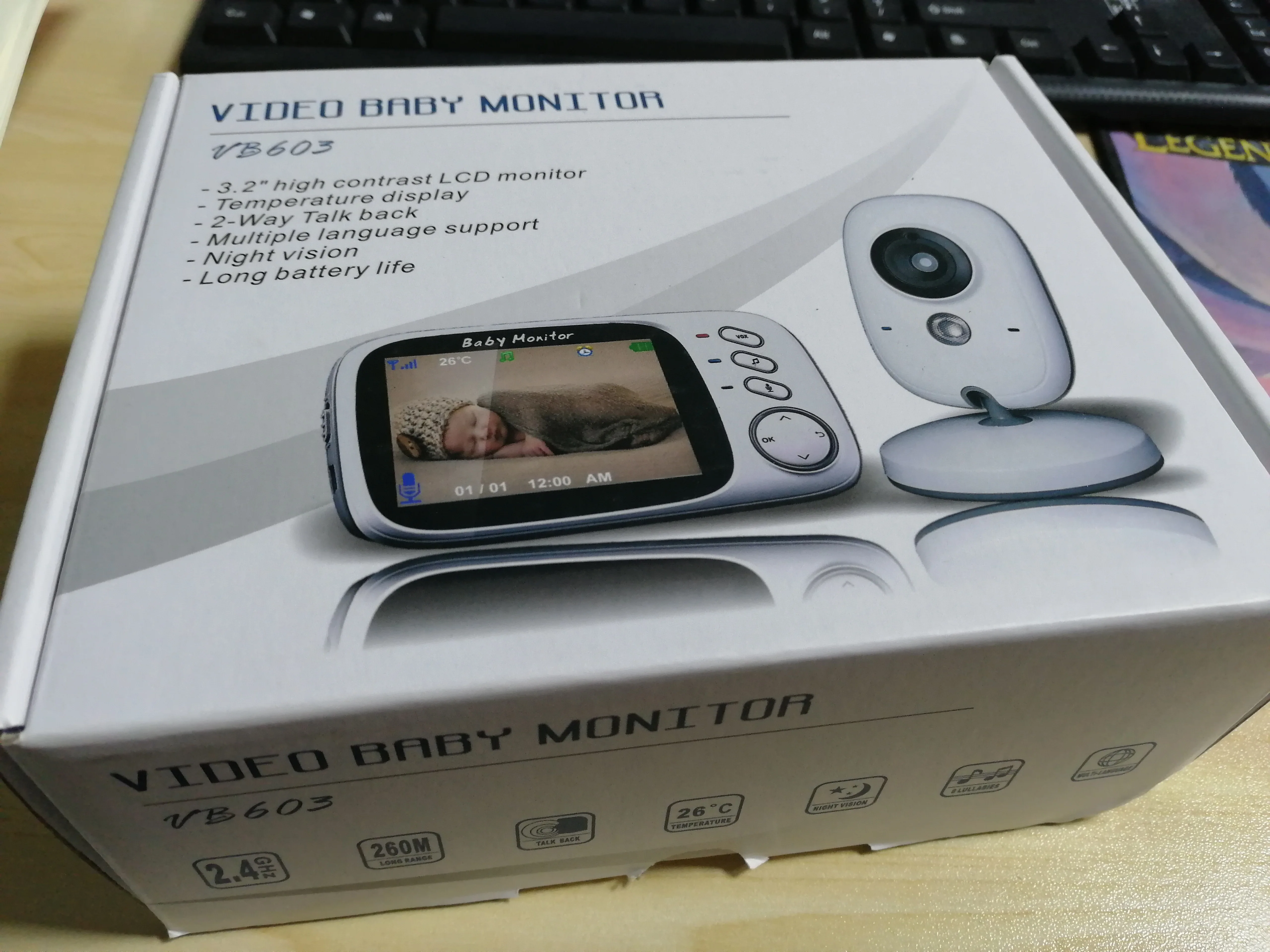 Wireless Video Color Baby Monitor With 3.2Inches LCD 2 Way Audio Talk Night Gift vb603