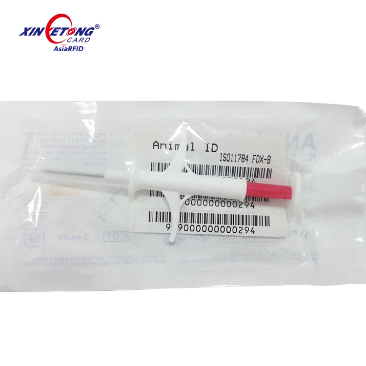 RFID id microchips implant syringe for  animal pet id microchip 1.4*8 mm