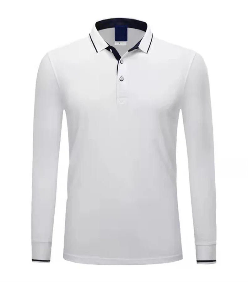 High quality Custom logo Men Women Work uniform Business Polo camisas Print Embroidered 100% Cotton Plain Long Sleeve Polo Shirt
