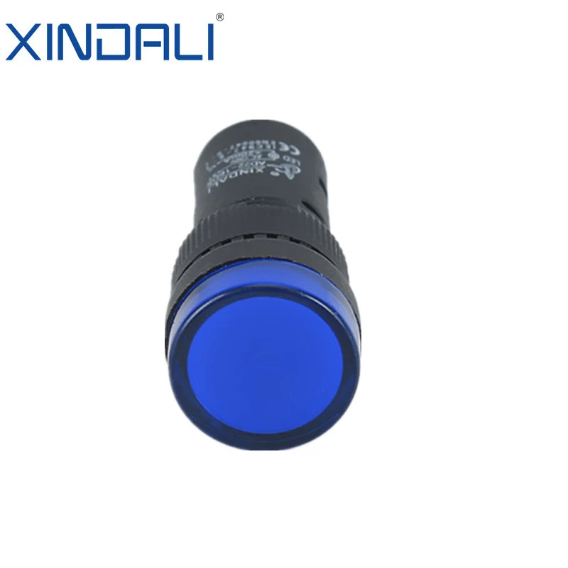 High quality 16mm 12V 24V 110V 220V 380V AD16-16C Panel Mount Signal Power Led Indicator Light Blue Pilot Lamp AC DC