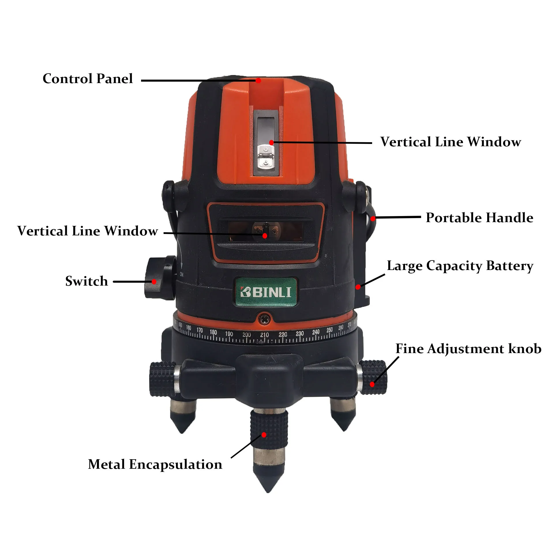 Cheap Price 360 Automatic Self Leveling 5 Lines Vertical Laser Level