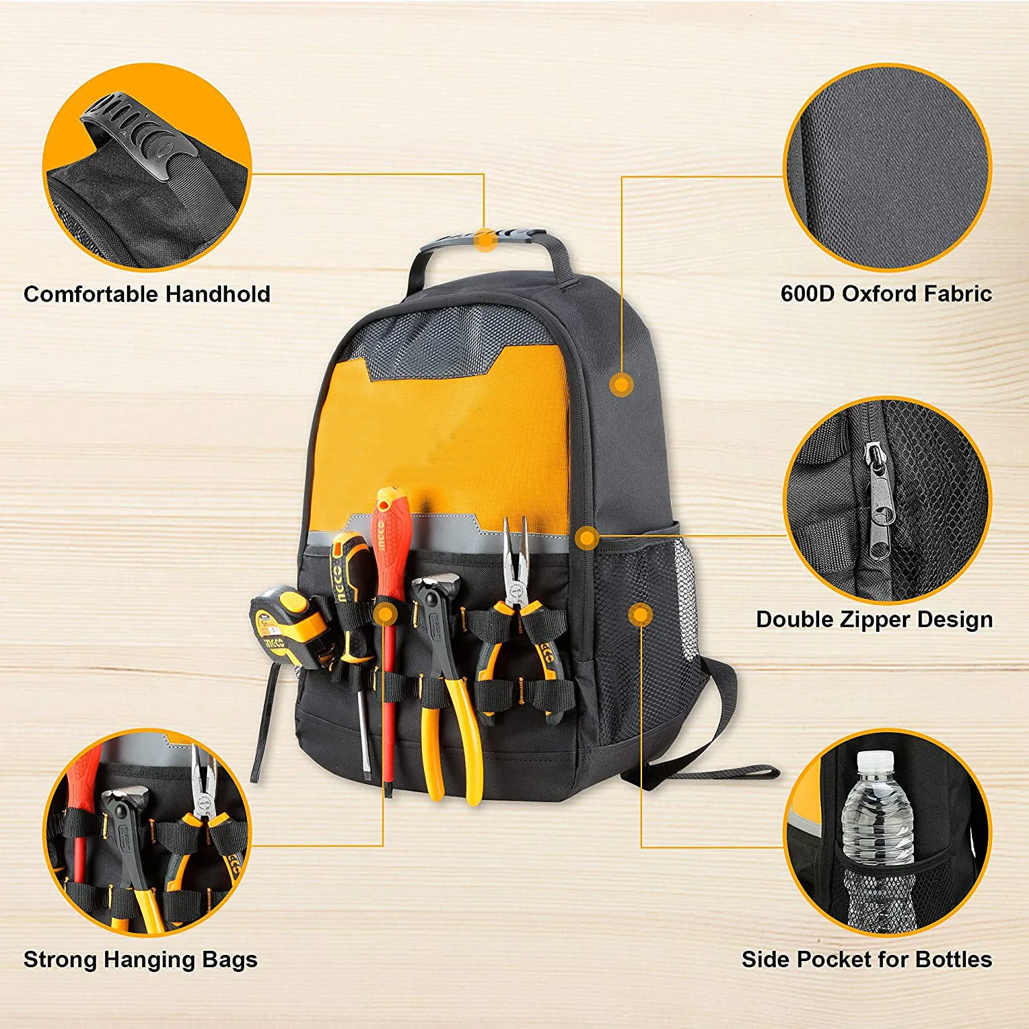 Multifunctional Tools Backpack Bag Heavy Duty Tool Organizer Bag with Laptop Compartment Tool Backpack Electrician