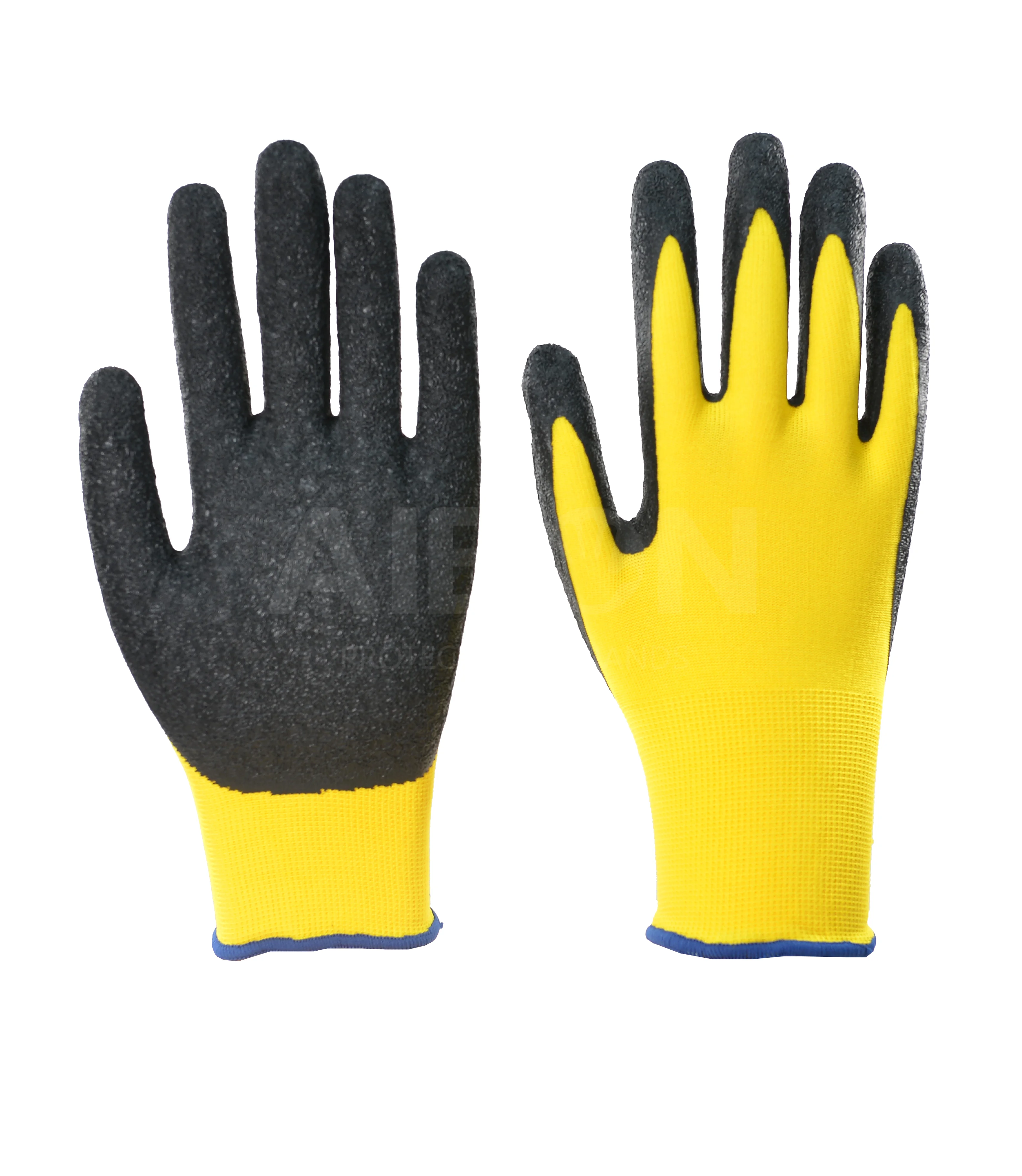 red-orange color, skin  fused  textured elbow length blended  super transparent sanitized skeleton nitrile foam coated gloves