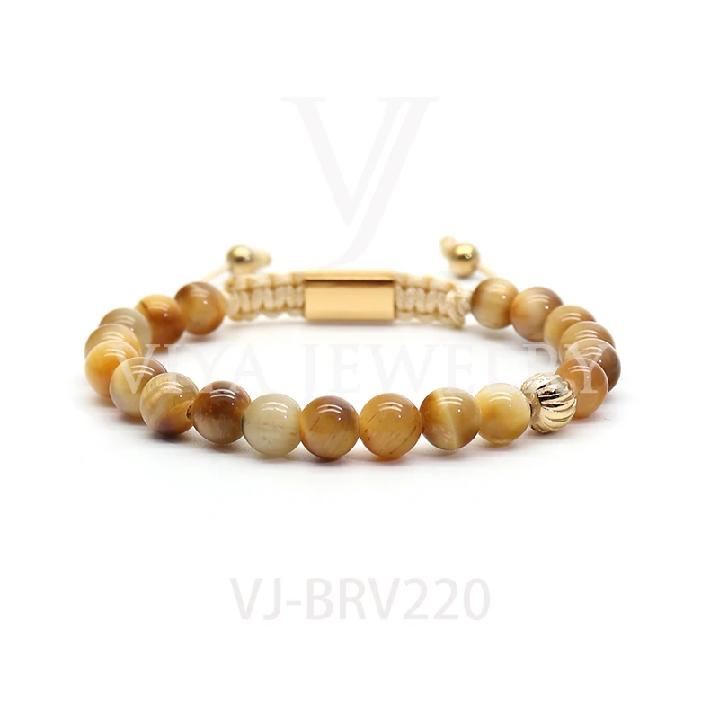 Luxury Gemstone Bracelet with Customized Laser Engraved Logo